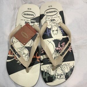 Havaianas Top Naruto Sand Grey flip flop thong flat‎ slippers size 9/10M 11/12W